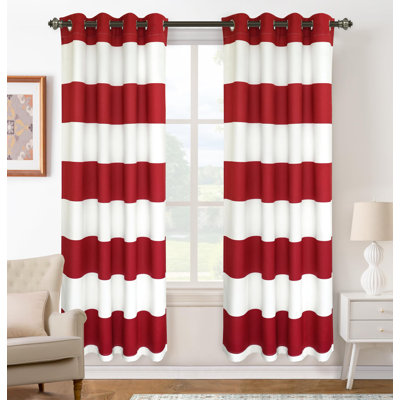 Eastcote Striped Room Darkening Grommet Curtains