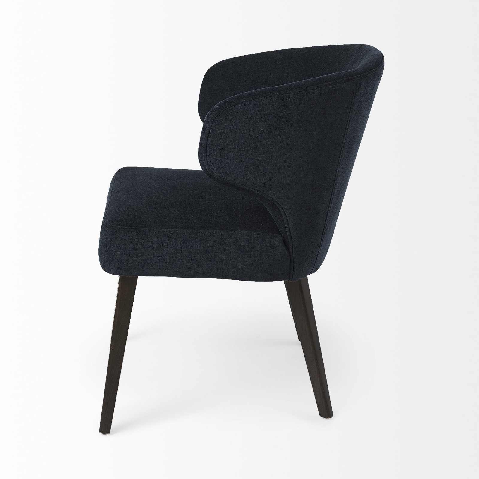 Golino Fabric Upholstered Wingback Side Chair, Black, Black