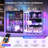 31"W 3-Tier Glass Display Cabinet with RGB Lights & Human Body Sensor-1429193361