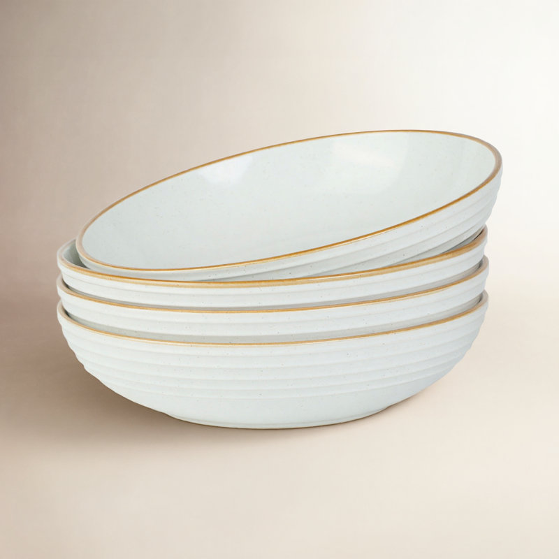 Ensemble de 4 grandes assiettes à pâtes Kellison Latitude Run, Blanc