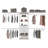 Plego 69"W  118"W Drawers Closet System, Five Shelves, Four Hanging Rods, Three Drawers White-2031900609