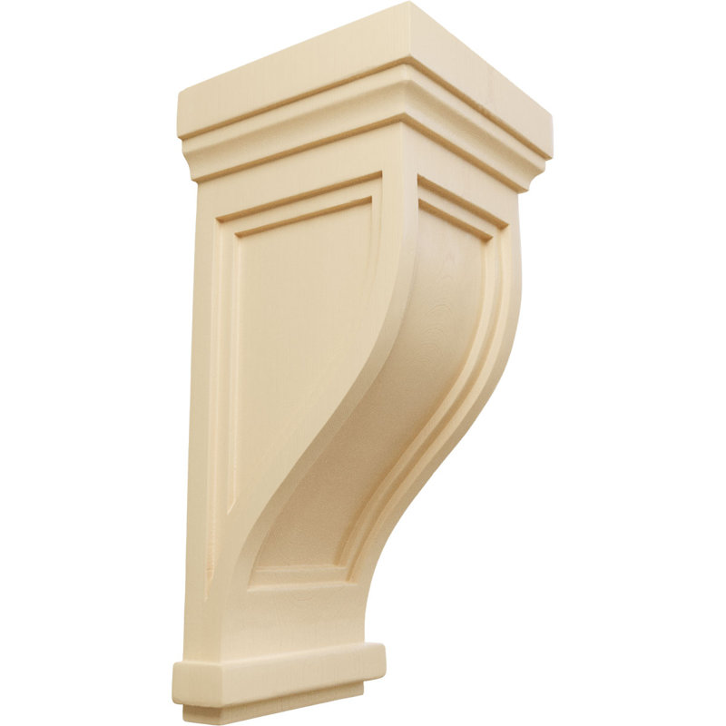 Maple Charleston Mission Hand-Carved Wood Corbel, 14" H x 6.5" W