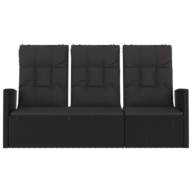 Steel Outdoor Bench, Black, Black