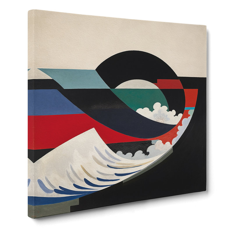 Japanese Wave Suprematism No.1 - Wrapped Canvas, 35cm H x 35cm W x 3cm D