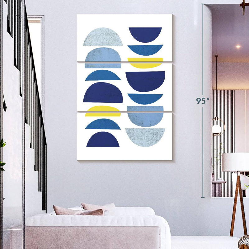 Avery Blue Yellow Modern I, 57" H x 36" W