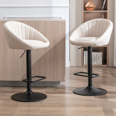 Swivel Upholstered Adjustable Height Counter Stool