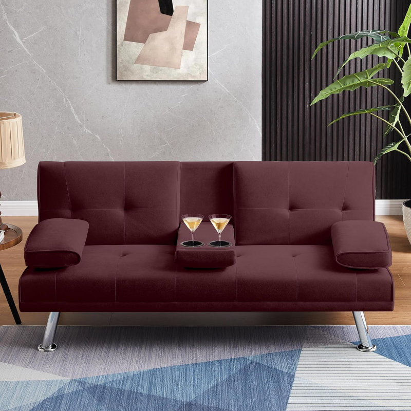 Futon rembourré Weissport 65, Bourgogne