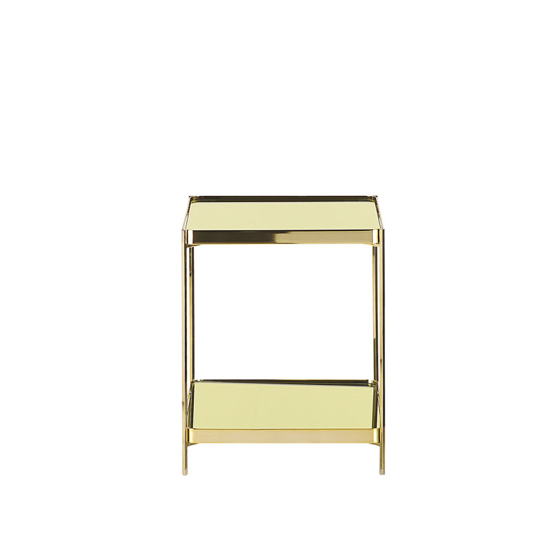 Garrity Glass Top End Table, Gold