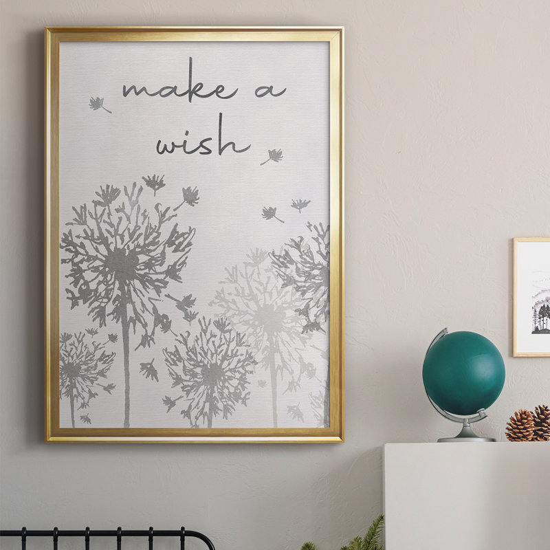 «Make a Wish» - impression d'un seul cadre photo, Or, H 24,5 po x l 18,5 po x P 1 po