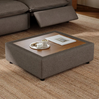 Rangement et table basse avec repose-pieds, lin