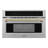 ZLINE Autograph Edition 30 in. 1.6 cu ft. Convection Microwave Oven in Stainless Steel & Champagne Bronze Accents (MWOZ-30-CB)-86659595