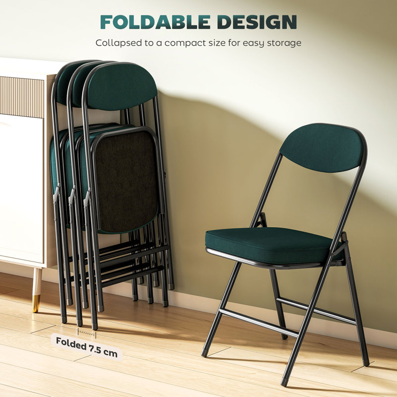 Fabric Padded Folding Bench Folding Chair Set