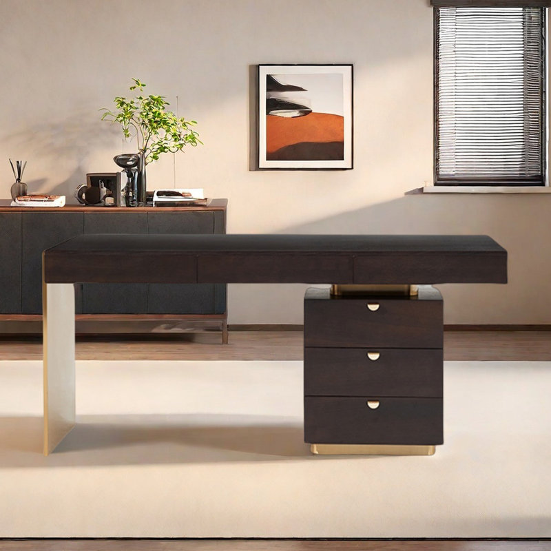 Bureau en bois massif simple et pratique, H 29,53 po x l 62,99 po x P 23,62 po