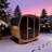 2-4 Person Red Cedar Outdoor Square Steam Sauna With Brown Tinted Glass And Asphalt Shingle Roof （62.9*81.1*78.7 In）