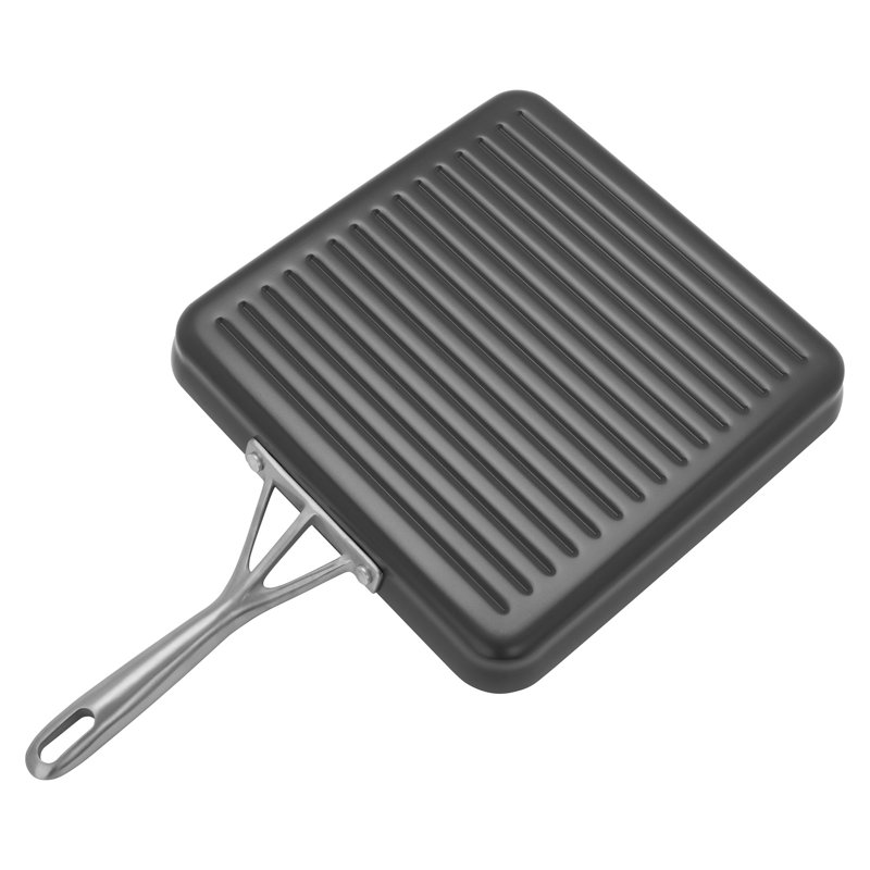 11.02 in. Non Stick Hard-Anodized Aluminum Square Grill Pan