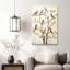 Rustique «Colorful Birds on Minimalist Tree (Neutral Tone)», art mural tendu sur toile tendue pour studio confortable-1107508332