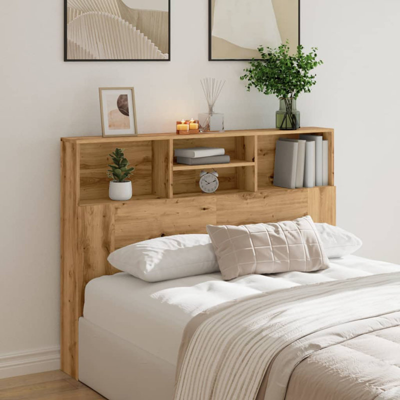 Melby Headboard Cabinet, Double (4'6), Black