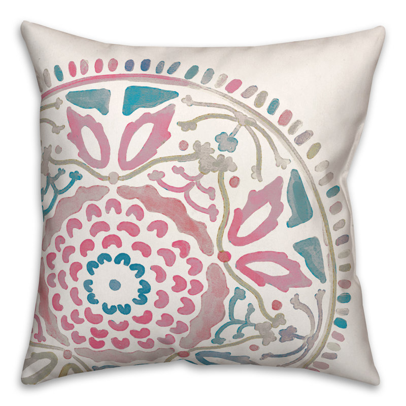 Housse et insert de coussin extérieur d'extérieur, Pink/Teal, Floral 5