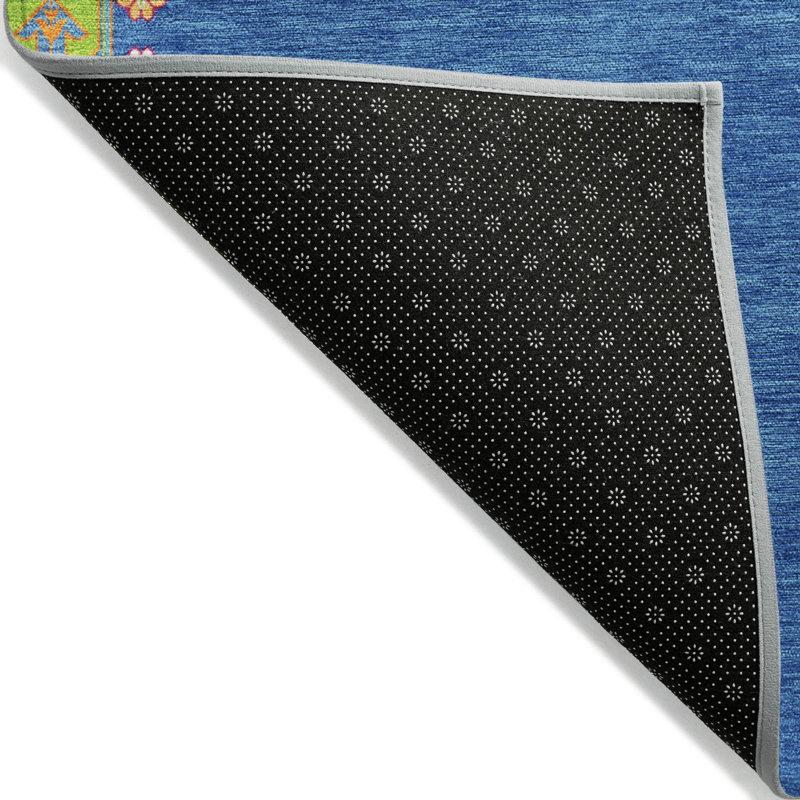 Elira Denim Washable Indoor-Outdoor Rug - , 8' x 8'