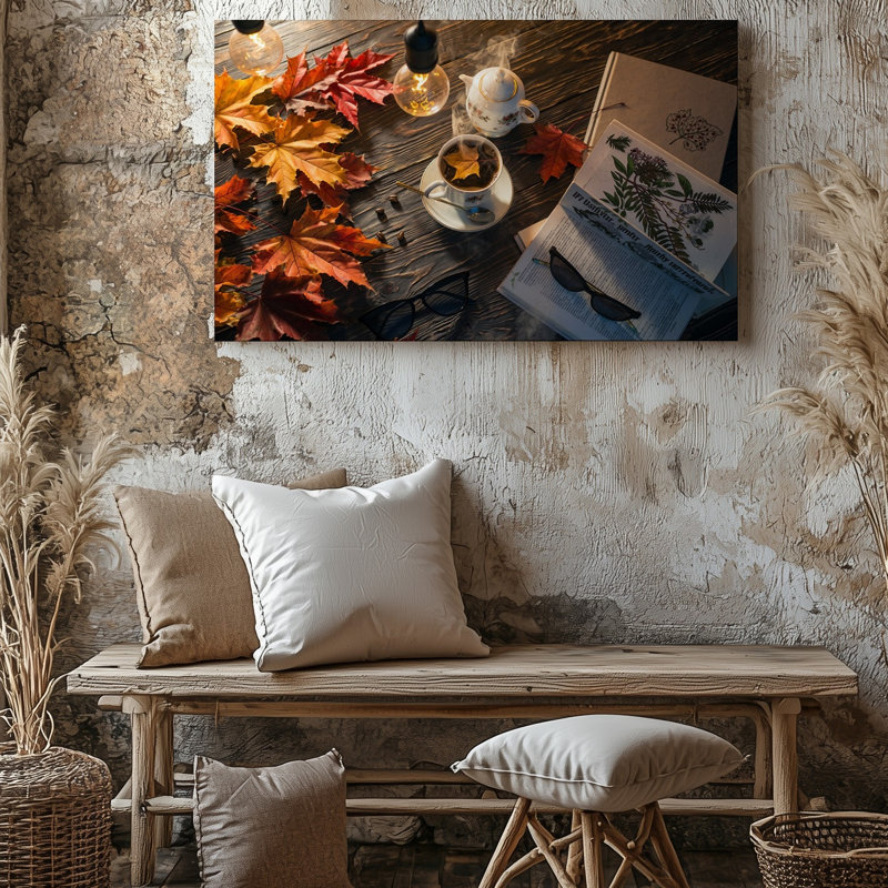 Toile dans une scène d'automne tranquille, H 9 po x l 12 po