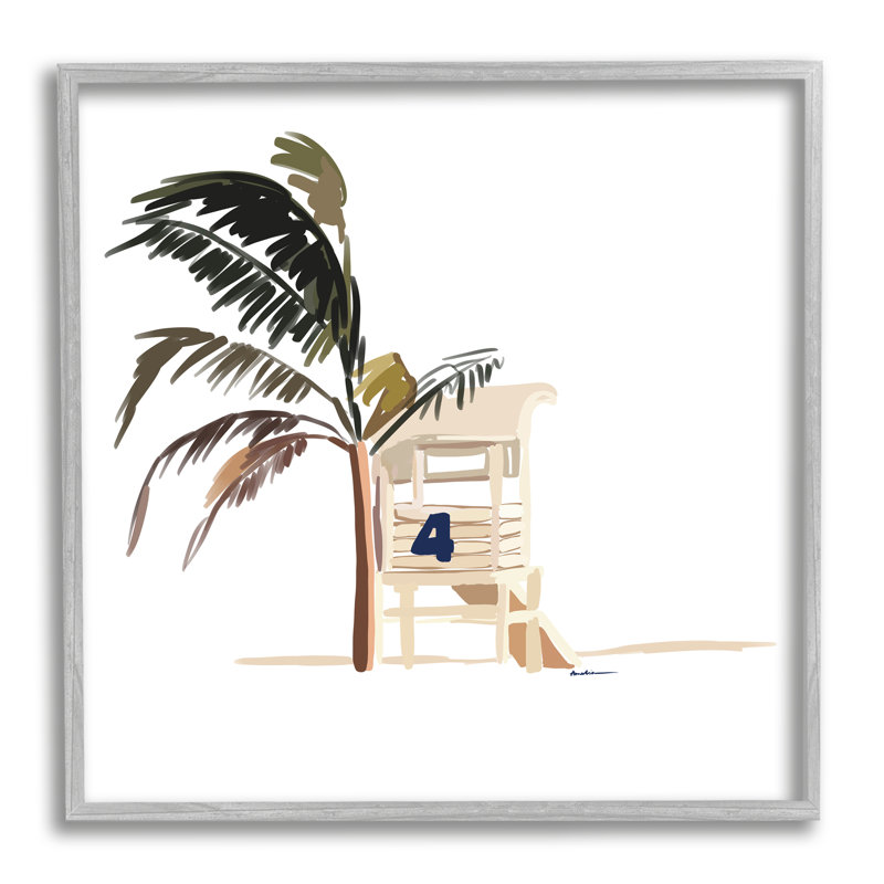 Minimal Tropical Beach par Amelia Noyes, H 17 po x l 17 po x P 1,5 po, Estampe numérique Farmhouse