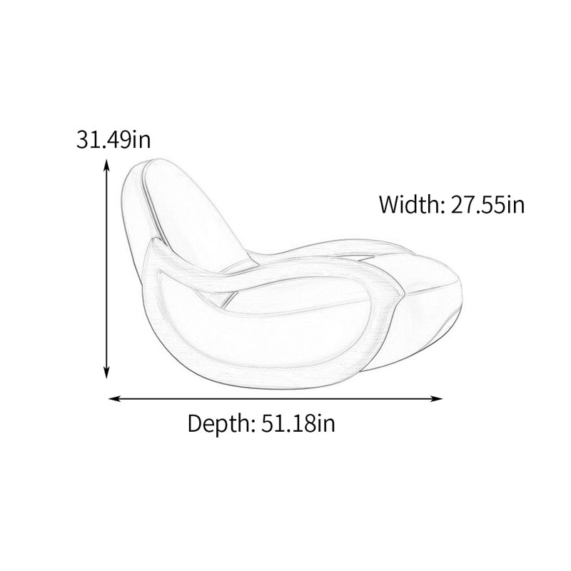 Chaise berçante à structure en bois massif, Beige