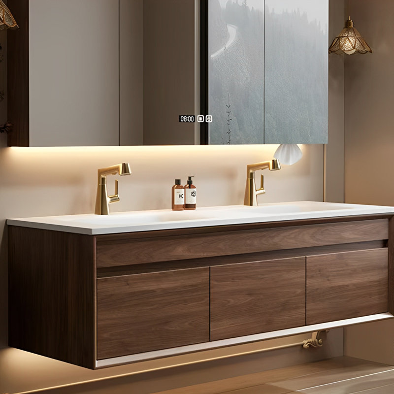 Armoire de salle de bain de style médiéval exquise., H 19,69 po x l 51,18 po x P 21,65 po