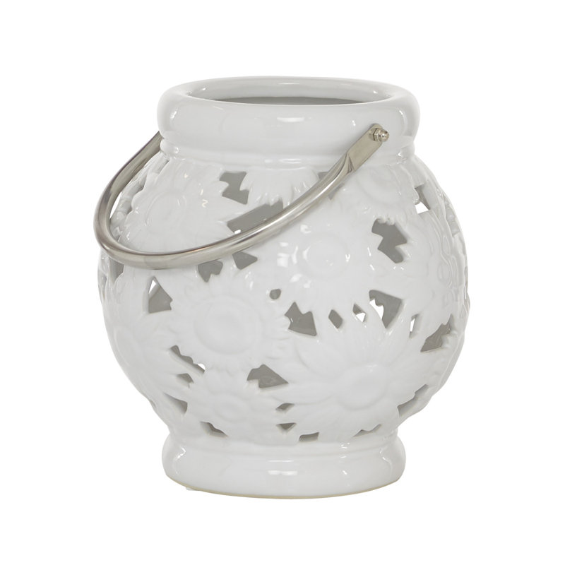 8.05'' H Concrete / Cement Tabletop Candle Lantern, 8" H x 8" W x 7.8" D