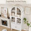 Armoire de rangement arquée en acrylique - Quatre portes avec compartiments à vin (blanc)-121975043