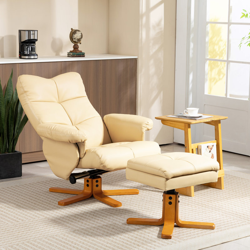 80cm Wide Swivel Standard Recliner, Beige