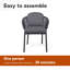 Ensemble repas extensible pour 10 personnes en aluminium avec trou pour parasol