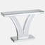 Table de vestibule en forme de V, table de bout en miroir, console