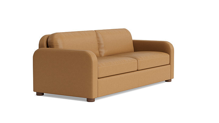 Archie Leather Sofa (85"), Leather - Butterscotch