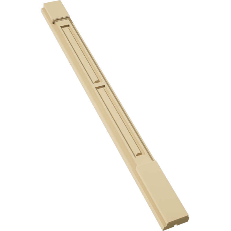 Signature Urethane Two Equal Raised Panel Pilaster with Capital & Base, Primed Tan (Pair), 4" x 48" x 2", Standard