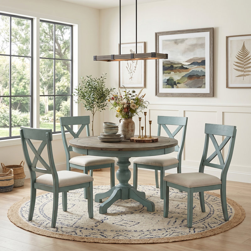 Cierra Round Solid Wood Base Dining Table