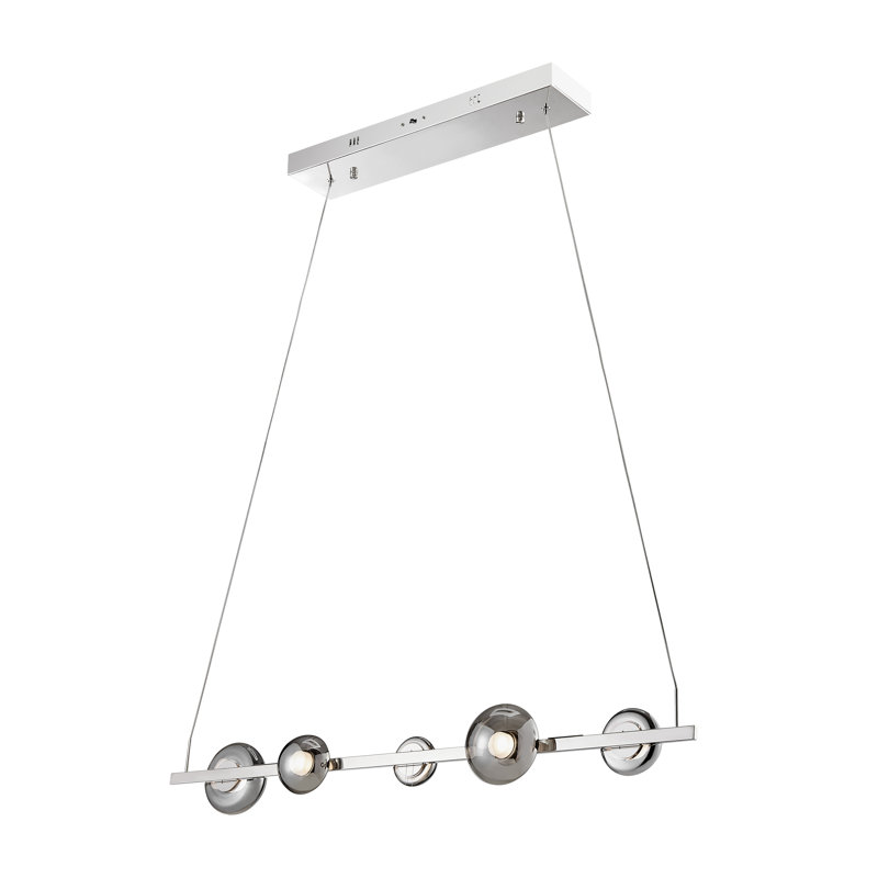 Lustre à DEL en nickel poli à intensité variable Orbi Linea