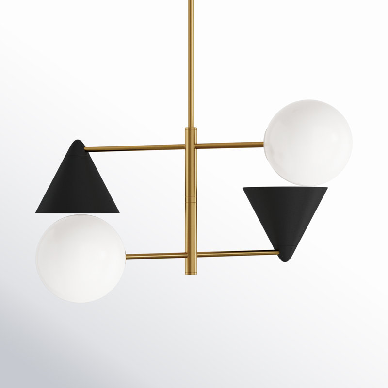 Cosmo 4 - Light Chandelier, White, 16.12" H x 28" W x 28" D