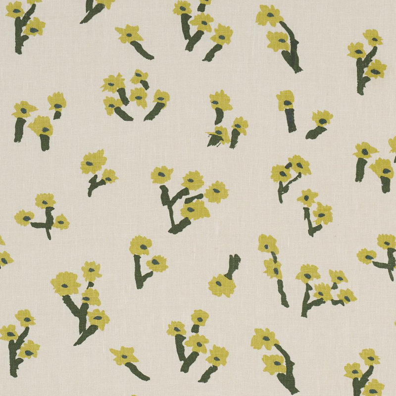 Tissu Schyacher X Caroline Z Hurley Rosie Posy, Jaune