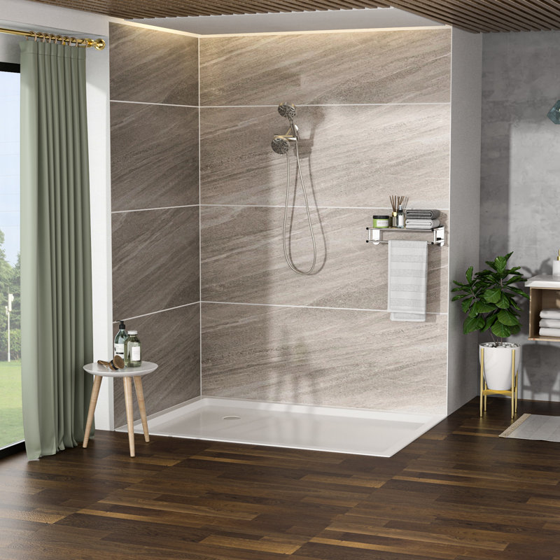 Multi Function Shower , 4.7" Rain Showerhead & 8 Hand Shower, Brushed Nickel Look Handheld Dual System, Brushed Nickel