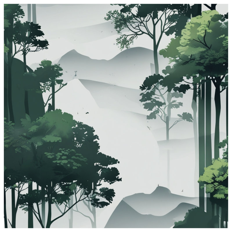 Dense Forest Silhouette Blankets, 50in W x 60in H