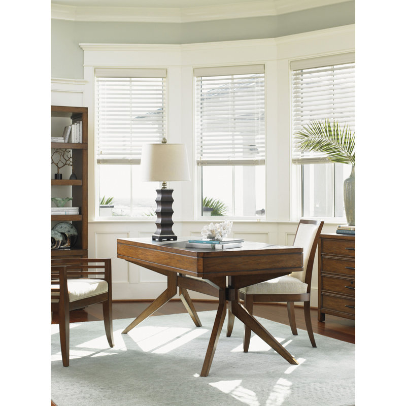 Transitional Brown Home Office Desk with 3 Drawers, 60-inch