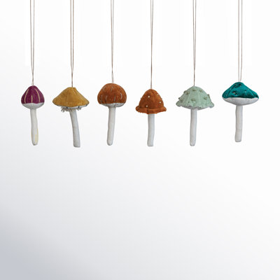 Velvet Mushroom Ornament