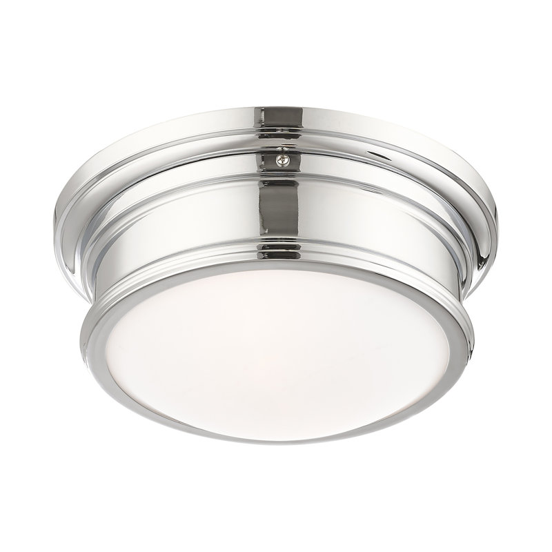 Tavernia Glass Flush Mount, Chrome, 4.5" H x 11" W x 11" D
