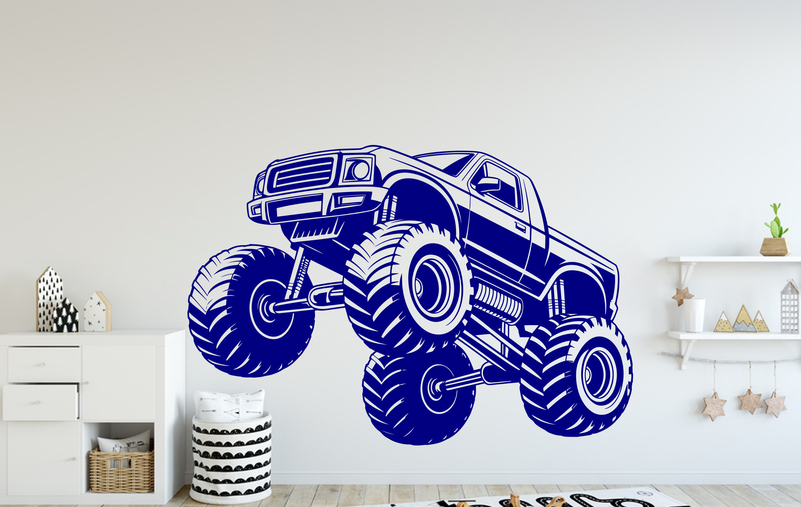 Trinx Stickers Trinx Monster Truck Wall Decal, Monster Truck Wall Stickers, Monster ...