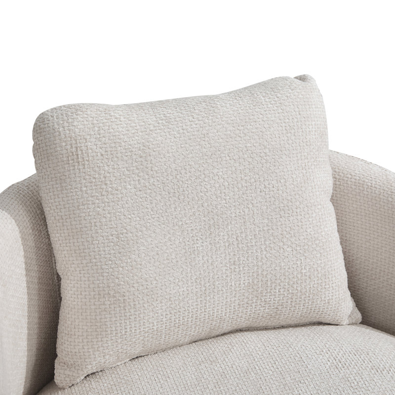 Fauteuil d'appoint pivotant en rotin à 360 ° Chenille, Beige
