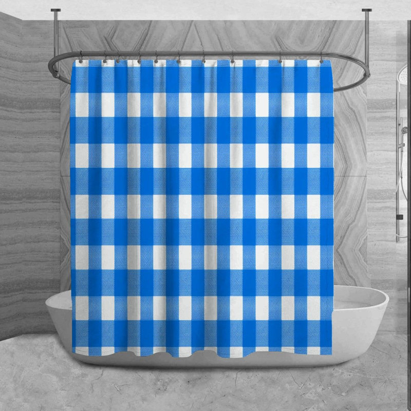 Rideau de douche en vichy Umut, L 84 po x l 70 po