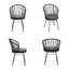 Ensemble repas 7 pièces Boho-Industrial avec table et chaises en rotin | Mobilier de patio 6 places pour terrasses couvertes, osier PE imperméable, assemblage rapide