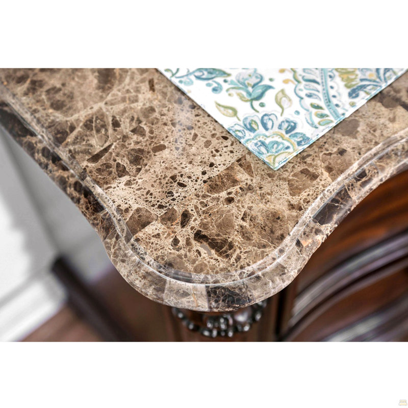Genuine Marble Top Nightstand With 2 Drawers