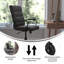 Fauteuil de bureau pivotant à dossier moyen avec accoudoirs et roulettes transparentes-1277895698-1277895699