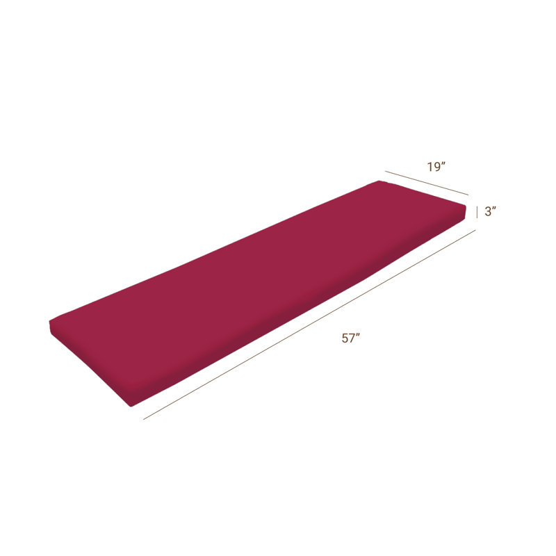 Coussin de siège d'extérieur, 57 po x 19 po, Rouge